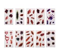 Fake Wounds 10 Sheets Horror Waterproof Temporary Stickers