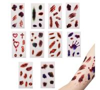 Fake Wounds 10 Sheets Horror Waterproof Temporary Stickers