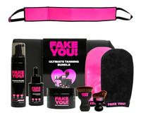 Fake You! All-in-One Ultimate Tanning Kit Bundle - Includes Tanning Mousse, Tanning Drops, Back Applicator, Exfoliating Mitt, and Fake Tan Gloves - Perfect for Seamless Self-Tanning