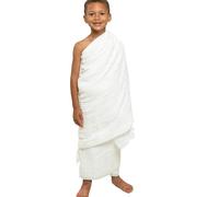 FakeFace Boys Ihram Towel 2-Piece White Hajj Umrah Islamic Middle East Arab Ritual Towel Soft Absorbent Ahram Ehram Kids Pilgrimage Clothes