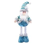 FakeFace Christmas Stuffed Plush Toy Standing Telescopic Blue Snowman Santa Claus Reindeer Plush Dolls Xmas Home Office Desktop Decor (Blue Santa Claus)