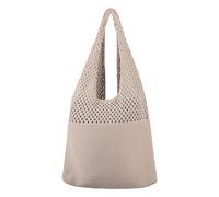 FakeFace Crochet Bags for Women Summer Beach Tote Bag Retro Aesthetic Boho Knit Mesh Shoulder Bag Travel Shopping Handbag (Khaki)