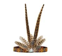FakeFace Feather Headdress Headband Native American Indian Style Headwear Chief Costume Headpiece for Halloween Carnival (Style 1)