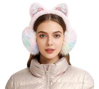 FakeFace Girls Sequin Ear Muff Cute Ear Earmuff Furry Plush Ear Warmer Outdoor Winter Ear Cover Cold Weather Ear Protector (Pink, one size)