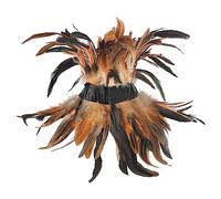 FakeFace Gothic Feather Feather Choker Neck Wrap Collar Victorian Feathers Shawl Cape Demon Raven Carnival Halloween Cosplay Prom Show Costume (Brown, one size)