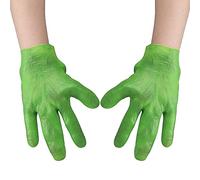 FakeFace Halloween Costume Gloves Latex Alien Hand Gloves Scary Realistic Monster Gloves for Adults Men Women Cosplay Science Fiction Theme Movie Party Props (Green, One Size)