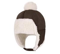 FakeFace Toddlers Cool Kids Winter Warm Trapper Hat with Ear Flaps Cute Pom Pom Thermal Windproof Pilot Russian Ushanka Warm Cap Hat Beanie Earflap Hats Snow Ski Snowboarding Headwear Coffee
