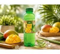 FAKHRI Aloe Vera Drink with Mango 500ml - Refreshing Aloe Vera Beverage with Real Mango Flavour & Aloe Pulp
