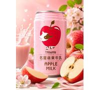 Fakhri FAMOUS HOUSE Apple Milk Drink Refreshing Summer Flavoured Beverage for Daily Enjoyment