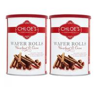 FAKHRI Hazelnut & Cocoa Wafer Rolls, 2 x 400g - Crispy Rolled Wafers with Creamy Filling, Ideal for Gifting, Tea Time, Dessert & Sharing