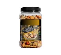 Fakhri Japanese Peanut Crunch & Crispies - 650g | Light & Crispy Rice Snacks with Soy & Seaweed Flavour | Vegetarian & MSG-Free