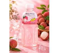 Fakhri Nata De Coco Drink Lychee Refreshing Summer Beverage with Coconut Jelly 320ml