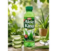 FAKHRI OKF Aloe Vera King Original Drink with Aloe Pulp 500ML - Refreshing Korean Beverage