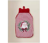 FAKHRI Red Santa Stripe Hot Water Bottle 2L | Soft Knitted Cover | Christmas Hot Water Bag for Warmth & Comfort