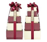 FAKHRI Set of 2 Festive Tower of Treats 2.2kg - Valentine's Day Gift Tower with Chocolates, Biscuits & Sweets | Perfect Christmas Hamper Selection | Perfect Present For Valentine's