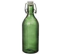 FAKHRI VINTERFINT Bottle with Stopper Glass Green 0.5L | Decorative Storage Bottle for Drinks, Oil, Vinegar & Festive Table