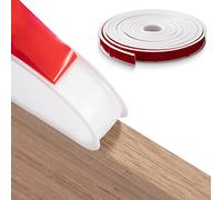 FAKILO 15m×18mm U-Shape Furniture Edge Banding, White TPE Self Adhesive Veneer Edging Strip Edge Protector DIY Flexible Edge Trim for Table Cabinets Shelves Restoration