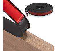 FAKILO 3m×16mm U-Shape Flexible Furniture Edge Banding, Black Furniture Edging Trim Edge Strip for Worktop Cabinets Table Shelves Restoration