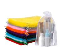 FAKILO 60pcs Organza Gift Bags, Drawstring Jewelry Pouches Wedding Party Favour and Mesh Candy Bags (Multicolour, 20 x 30CM)