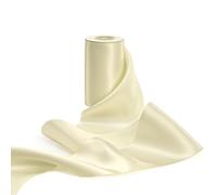 FAKILO Double Faced Satin Ribbon 4 Inch Solid Color Wide Ribbon Perfect for Cutting Ceremony Grand Opening Chair Sashes Bows Making Crafts Sewing Christmas Decor 10 Yards (Ivory, 4" X 10 Yards)