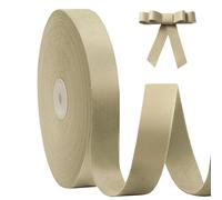 FAKILO Khaki Velvet Ribbon Double Faced 25mm x 18m(20 Yards) Khaki Ribbon for Christmas Tree Ornaments Wreath Gift Wrapping Bow Making and Wedding Decoration