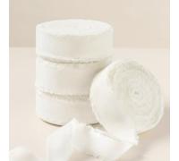 FAKILO Natural Rustic Cotton Ribbon with Frayed Edge,100% Cotton Ribbon Ivory 1.6cm x 22m for Vintage Wedding Bouquets,Invitations,Baby Shower,Gift Wrapping,DIY Crafts,Home Decor