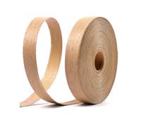 FAKILO Red Oak Edge Banding 19mm x 16m Real Wood Veneer Plywood Edge Banding Iron-on Pre-glued Veneer Edging Tape for Cabinet Repairs Furniture Restoration