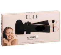 Faking It Self Tanning Set with Back Applicator, Tanning Mitt, Exfoliating Glove and Brush, Beauty Gift Set