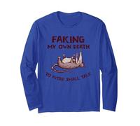 Faking My Own Death to Avoid Small Talk Long Sleeve T-Shirt, Adult Unisex, Royal Blue, Small