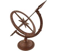 FAL Small Cast Iron Brown Sundial Garden Accessory Vintage Style