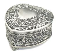 falado Emboss Alloy Metal Music Box Wind Up and Golden Movement Music Box for Christmas/Birthday/Valentine's Day (Heart Shaped, Song: Love Story)
