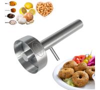 Falafel Maker Press Donut Shape (With Hole) Stainless Steel Premium Quality Professional Middle Eastern Kitchen Tool Meatball Mold Scoop 2.3 Inch (5.75cm) Diameter (1)