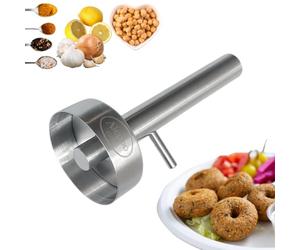 Falafel Maker Press Donut Shape (With Hole) Stainless Steel Premium Quality Professional Middle Eastern Kitchen Tool Meatball Mold Scoop 2.3 Inch (5.75cm) Diameter (1)