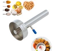 Falafel Maker Press Stainless Steel Syrian Type With Hole (Donut Shape) Premium Quality Kitchen Tool Meatball Mold Scoop Smooth Handle With Rubber Cap (Medium Donut 2.3")