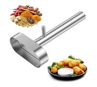 Falafel Scoop Maker & Meatball Press, Stainless Steel Falafel Mold with Thumb Lever, Detachable Food Scoop for Middle Eastern Cooking, Traditional Solid Round 4cm(Oval)