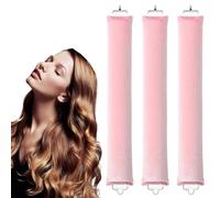 Falafoty 3PCS Heatless Curlers, Hair Rollers, Headband Hair No Heat Curlers Heatless Curling Rod Overnight, Sponge Hair Rollers,DIY Hair Styling Volume Women Styling Tools (Pink, Medium)