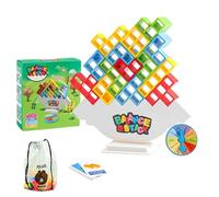 Falafoty 64Pcs Tetra Tower Balance Game, Stacking Blocks BalanceGame, Building Blocks Game Stacking Toy, Educational Toy Board Games, Fun Tetra Board Tower Games for Family Travel Party, Kids Gift