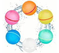 Falafoty 6PCS Reusable Water Balloons for Kids, Magnetic Self-Sealing Quick Fill Water Balloons, Fast Fillable Water Bombs Spray Balls for Summer Garden Pool Beach Outdoor Toy,Party Games Water Toy