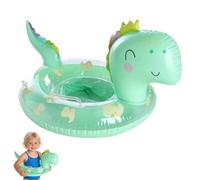 Falafoty Baby Swimming Float with Safety Seat and Handle,Dinosaur Inflatable Swim Ring Pool Float for Kids Inflatable Float Raft Bathing Toy Pool Accessories Summer Beach Water Sport Toy (Green)