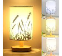 Falafoty Bedside Lamps, USB Table Lamp for Living Room Bedroom, 3-Way Dimmable LED Modern Nightstand Lamp, Fabric Shade Minimalist Desk Lamp for Kids Room Study Dorm Office, Home Decor Gift (Wheat)