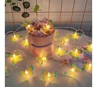 Falafoty Butterfly Fairy String Light, 3M 20LED Beautiful Butterfly Indoor Decorative String Lights, Battery Operated Fairy Light for Bedroom Wall Wedding Valentines Birthday Party Garden (Green)