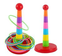 Falafoty Cones Ring Toss Game for Kids with 18 Throwing Rings, Colorful Tossing and Active Play Set, Garden Games Outdoor Indoor Play Equipment for Kids Adults,Quick Setup Throwing Games Toy