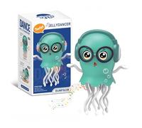 Falafoty Dancing Jellyfish Baby Toy, Crawling Jellyfish Tummy Time Toy with LED Lights and Music, Magic Dancing Music Crawling Toy Relax Desk Decor, for Age 3+ Kids Christmas Birthday Gift (Green)