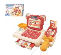 Falafoty Kids Toy Till Cash Register with Scanner/Credit Card/Play Money, Toddler Supermarket Pretend Role Play Shopping Toy Playset for Boys Girls 3+ Year Old Learning Toy, Imaginative Play Toy Gift
