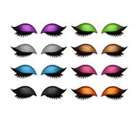 Falafoty Lazy Eye Shadow Eyelash Patch, 8 Pairs Multicolored Eyeshadow Eyelashes Makeup Stickers, 2-in-1 Reusable Eye Makeup Stickers with False Lashes & Shadow, Lazy Makeup Tool for Women's Make Up
