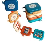 Falafoty Montessori Busy Board Activity Busy Cube Toy for Toddlers 1-3, Foldable Busy Board Baby Plane Travel Toy, Sensory Educational Developmental Learning Toy for Boy Girl,Fine Motor Skills,Gift