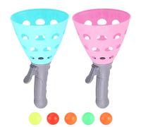 Falafoty Pop and Catch Ball Game Set with 5 Balls and 2 Catch Launcher Baskets, Outdoor Indoor Toss Ball Game Activities, Lawn Campground Summer Beach Party Sport Toys for Kids 3-12+ & Adults