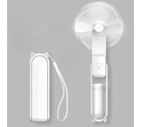 Falafoty Portable Mini Handheld Fan, 3 In 1 Rechargeable Mini Handheld Cooling Device, Folding Pocket Fan Neck Hanging Fan for Summer Outdoor Travel Home Office Desk Mini Fan,USB Power Supply (White)