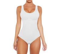Falafoty Women Shapewear Bodysuit Tummy Control Full Body Shaper Seamless Shaping Sculpting Snatched Waist Body Suit, Tank Tops Seamless Tummy Control Shapewear (Beige, M/L)