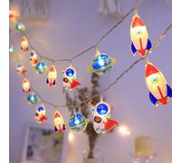 Falagoty Space Fairy String Light Children's Room LED Light,3M 20LED Astronaut Planet Rocket Indoor Decorative Light,Spaceship Theme Holiday Light Kids Room Birthday Party Garden Patio Decor (Space)